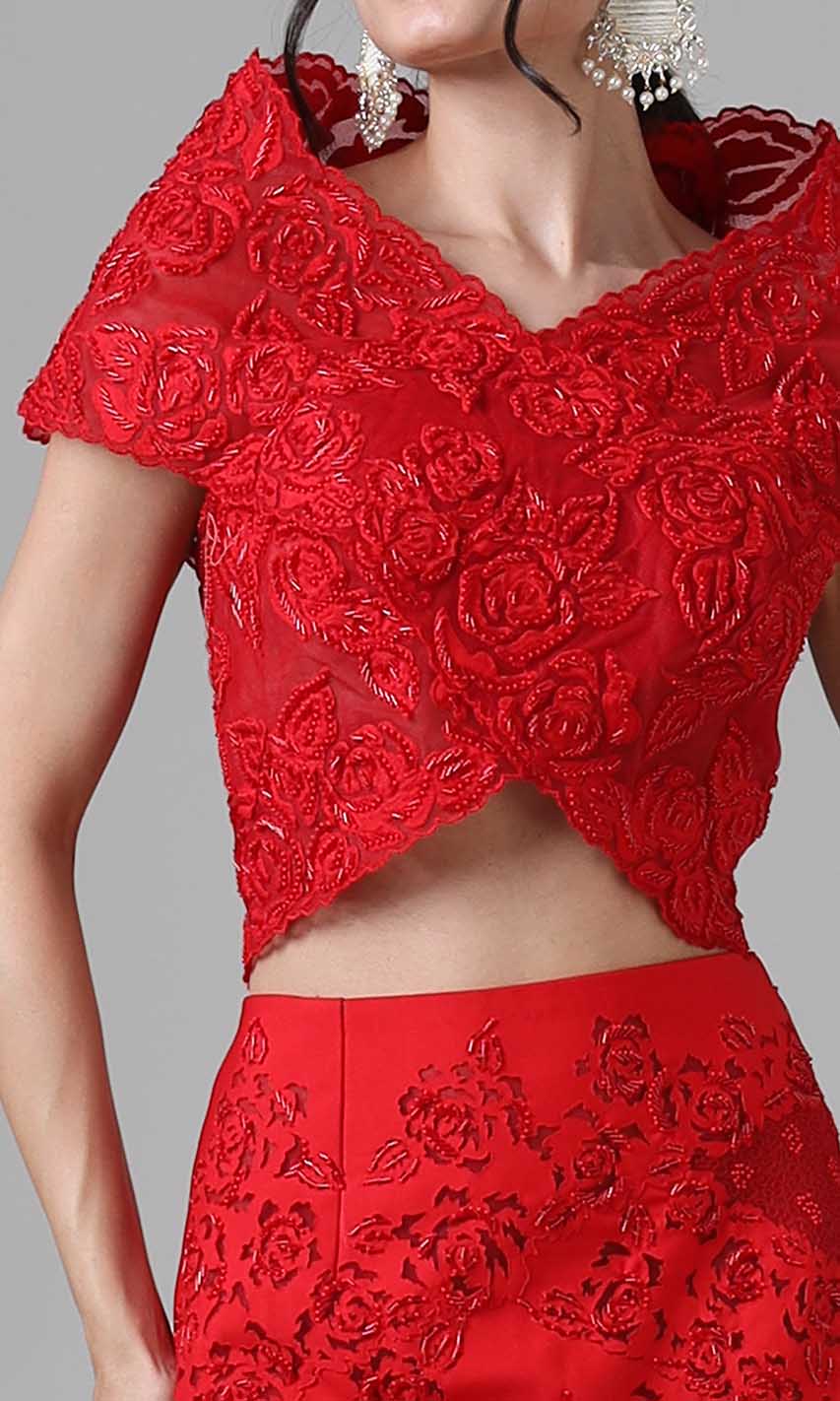 Embroidered roses