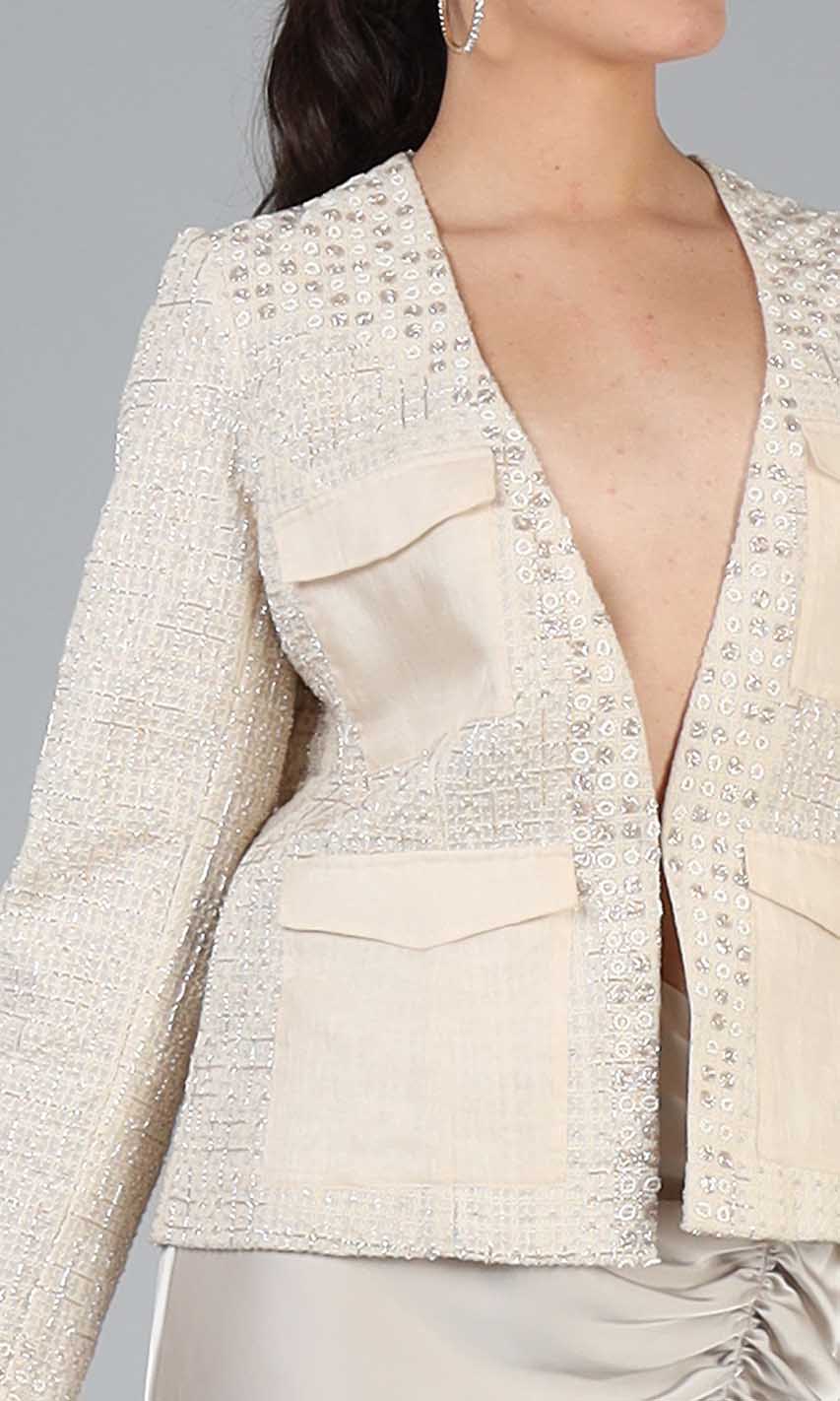 Embellished silk