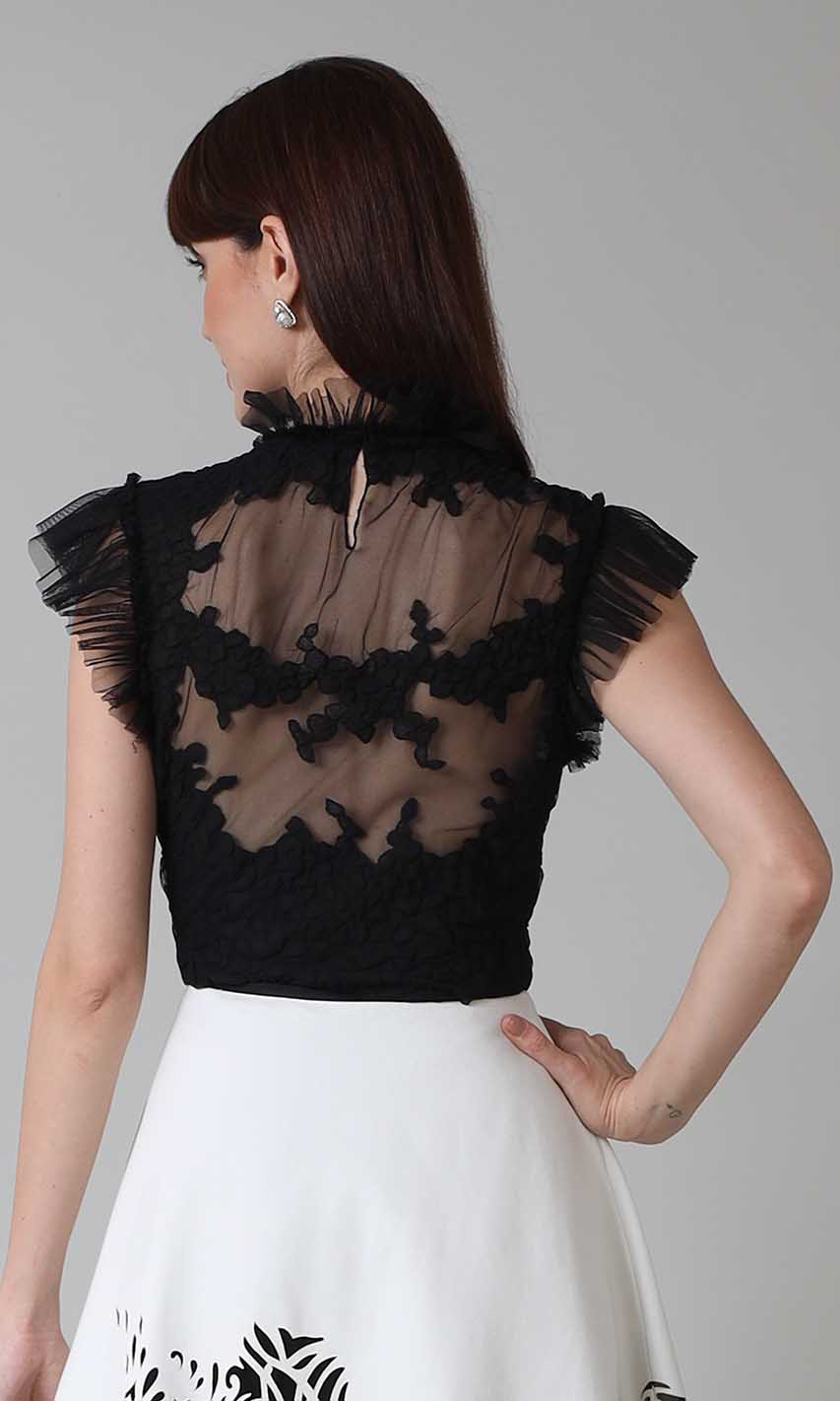 Lace on tulle