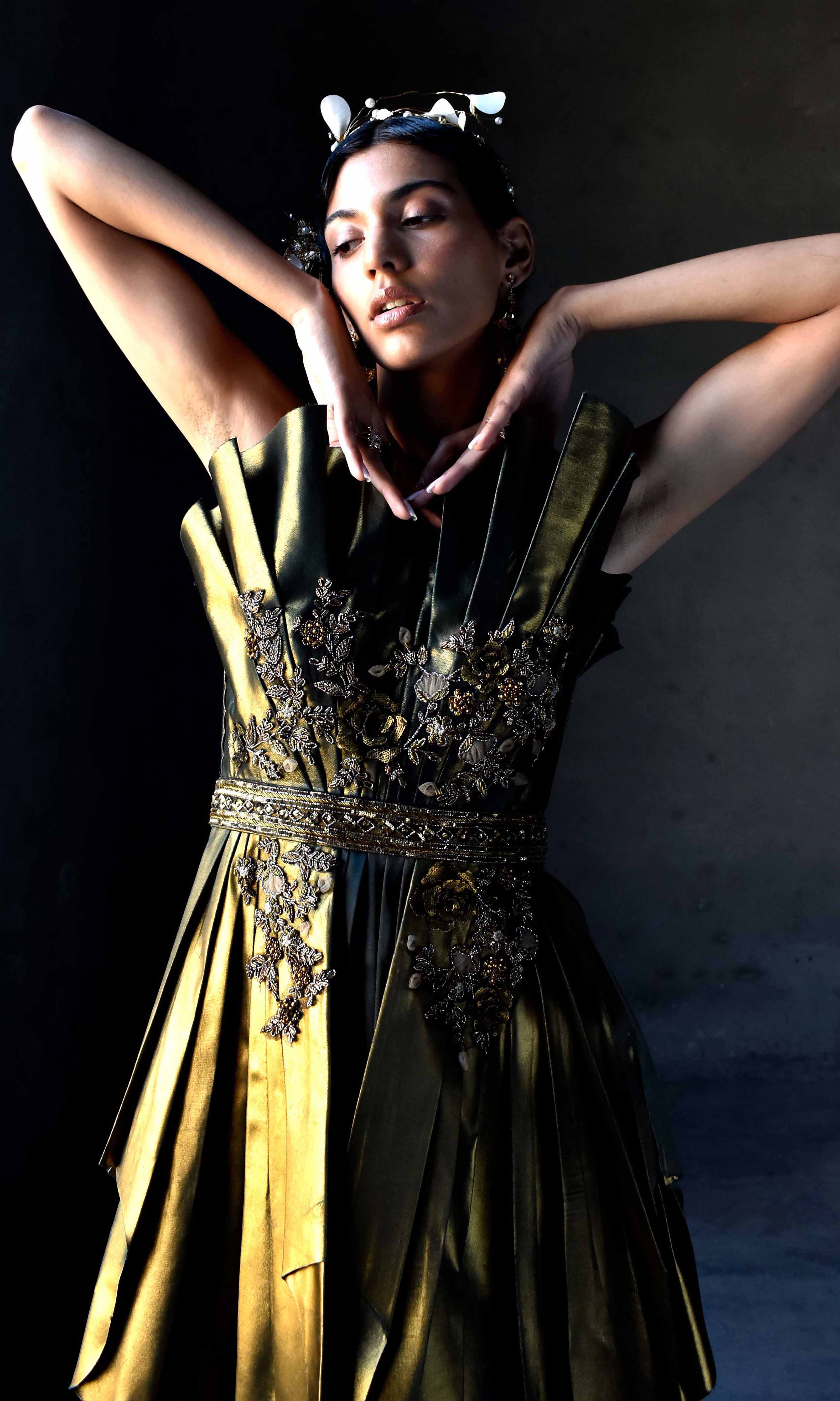 Embroidered gold