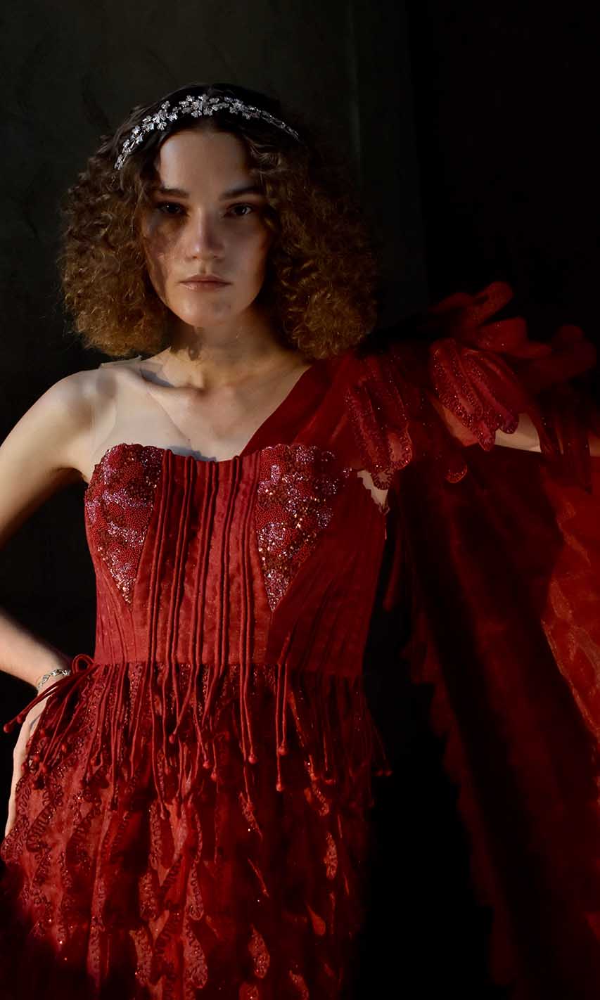 Feathery organza