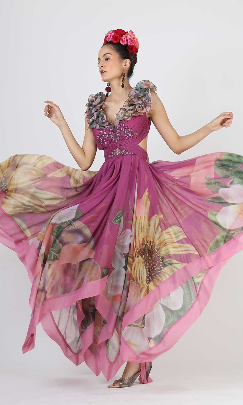 Dove Asymmetric Gown
