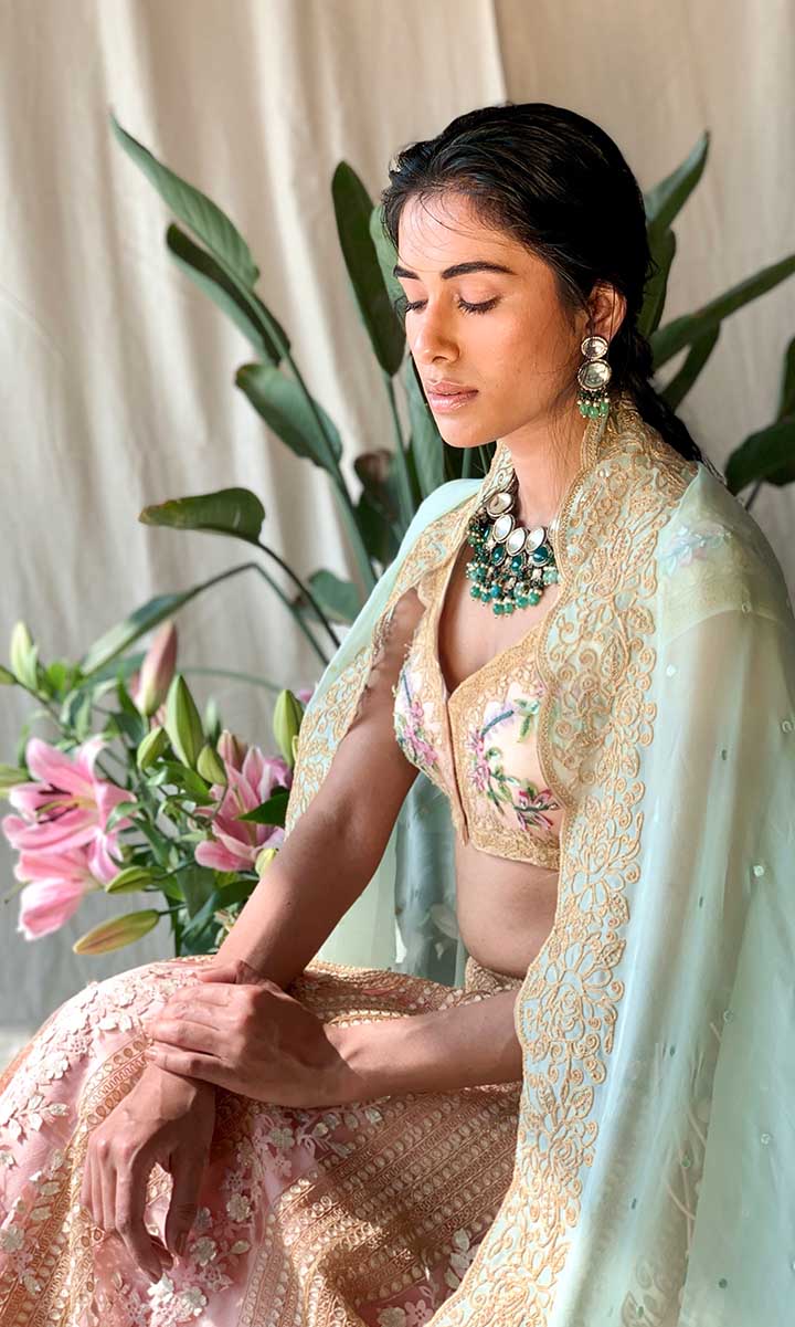 Ivy Goddess Hand Embroidered Lehenga Set