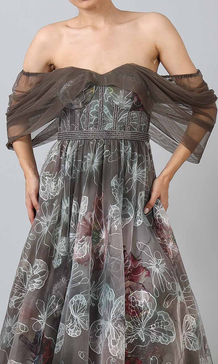 Line-drawn florals
